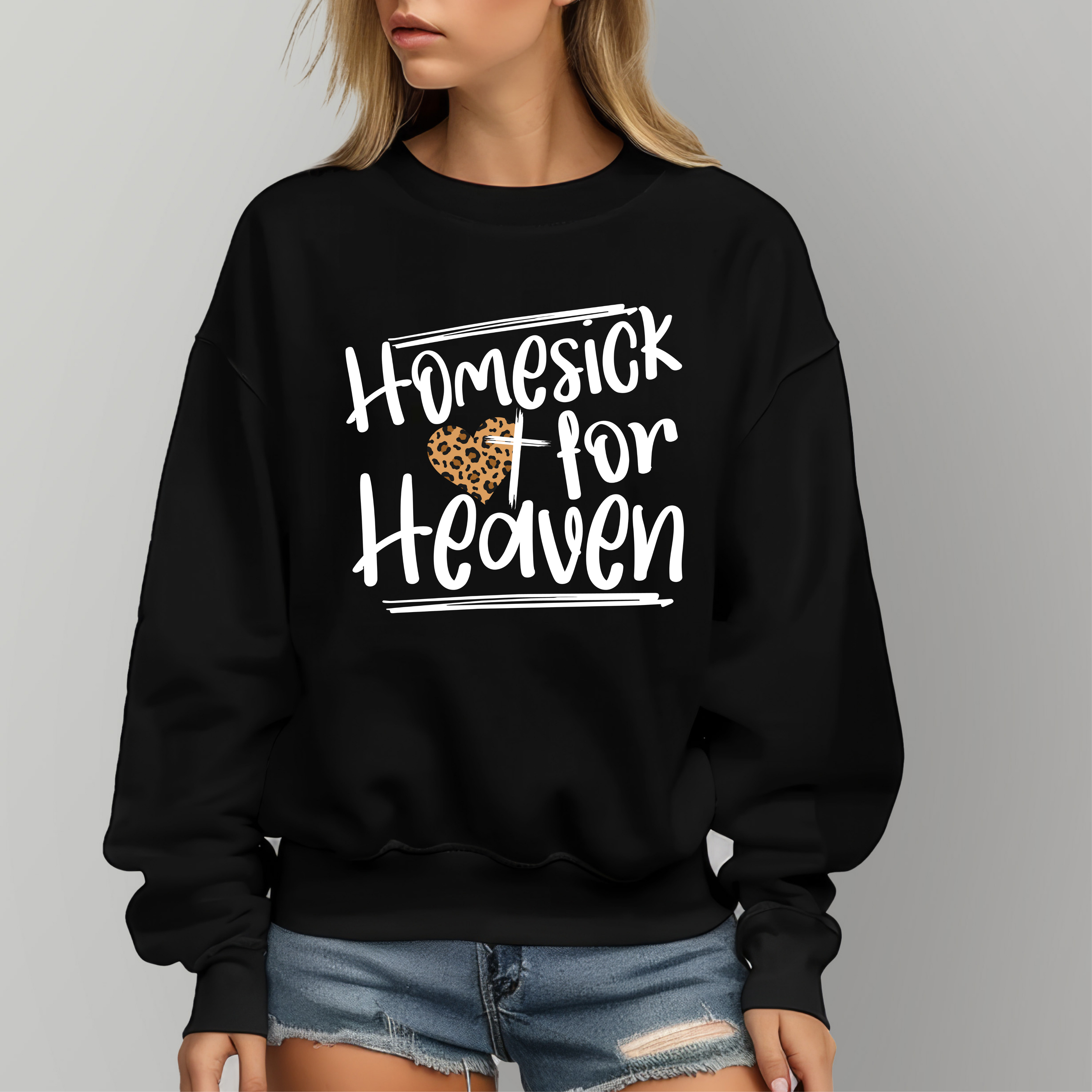 Angelnumber555 Heaven sweatshirt シズニルック Homesick For Heaven Black Sweatshirt – Southern Angel Design