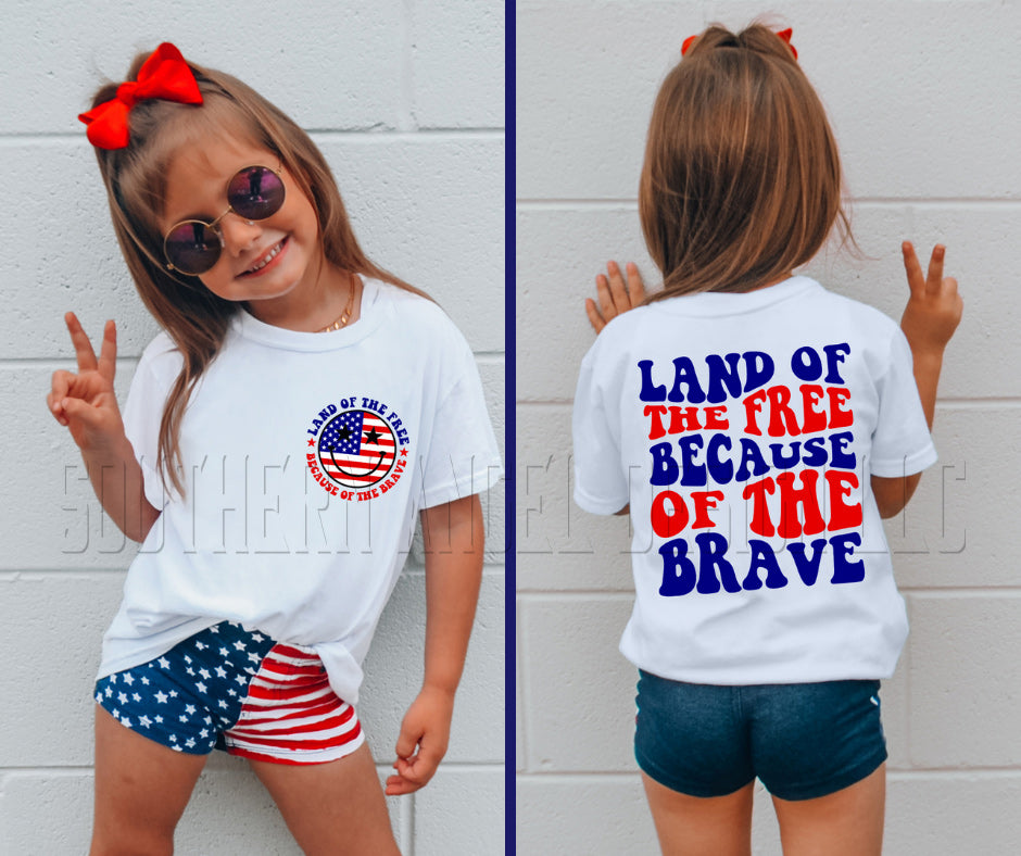 Gray Land Of The Free Because Of The Brave image_ed694639-bb93-4897-8aef-3104e023dbaa.jpg land-of-the-free-because-of-the-brave-1 Kids Patriotic