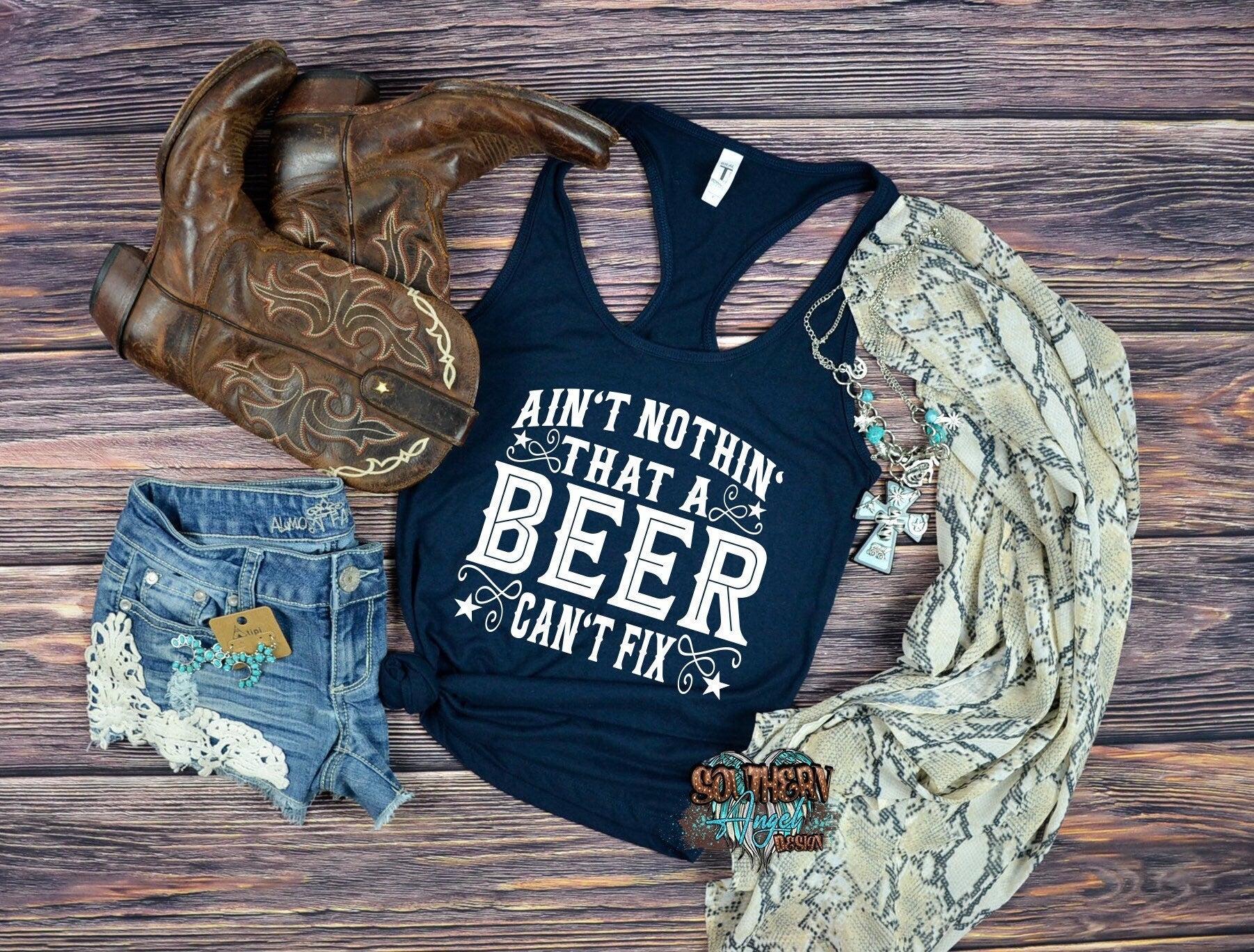 Ain’t nothin’ that a beer can’t fix tank | Country music shirt | Country Thunder | Country concert shirt | Country music festival | Rodeo