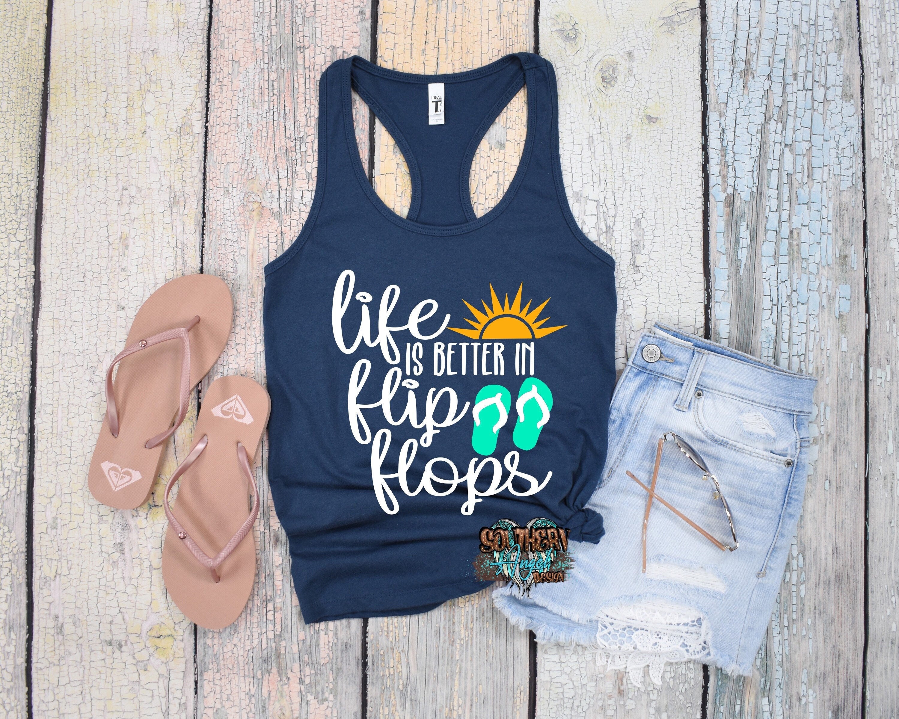 Life Is Better In Flip Flops tank | Beach tank top | Summer tank | Swimsuit coverup | Cruise tank | vacation tank | summer shirt