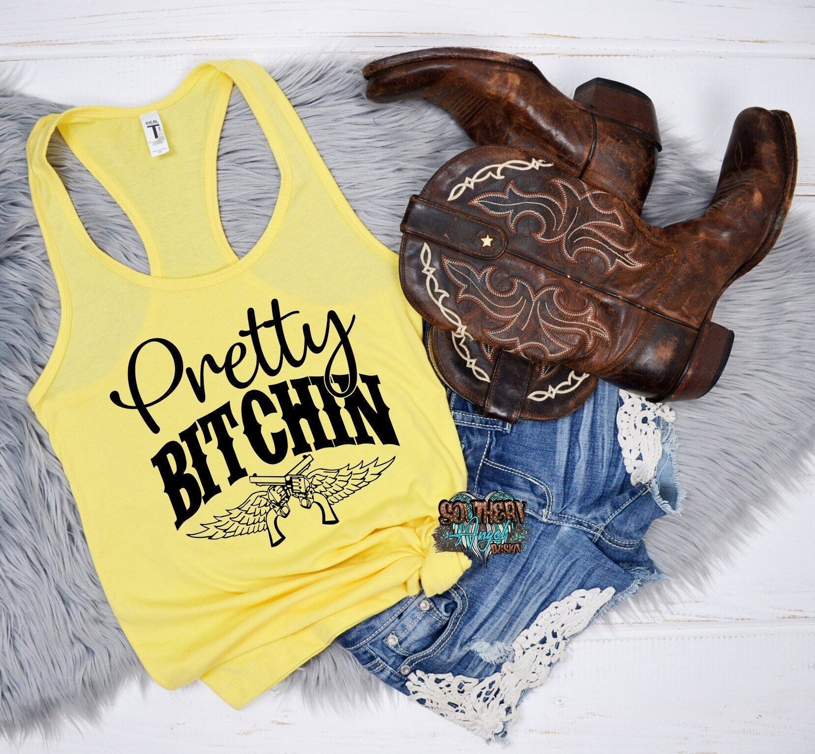 Pretty Bitchin' tank | Country girl tank | Country concert | Country music tank | Music lyrics tank | country music festival | Rodeo tank