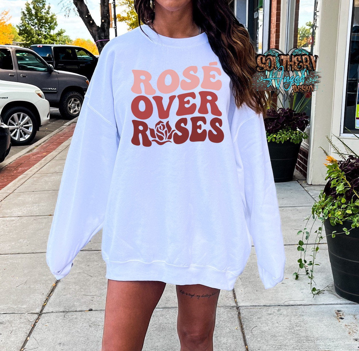 Rosé Over Roses sweatshirt , Women’s Valentine’s Day shirt, Loads Of Love, Heart shirt, Valentine’s Day, Leopard, Ladies Bleached shirt
