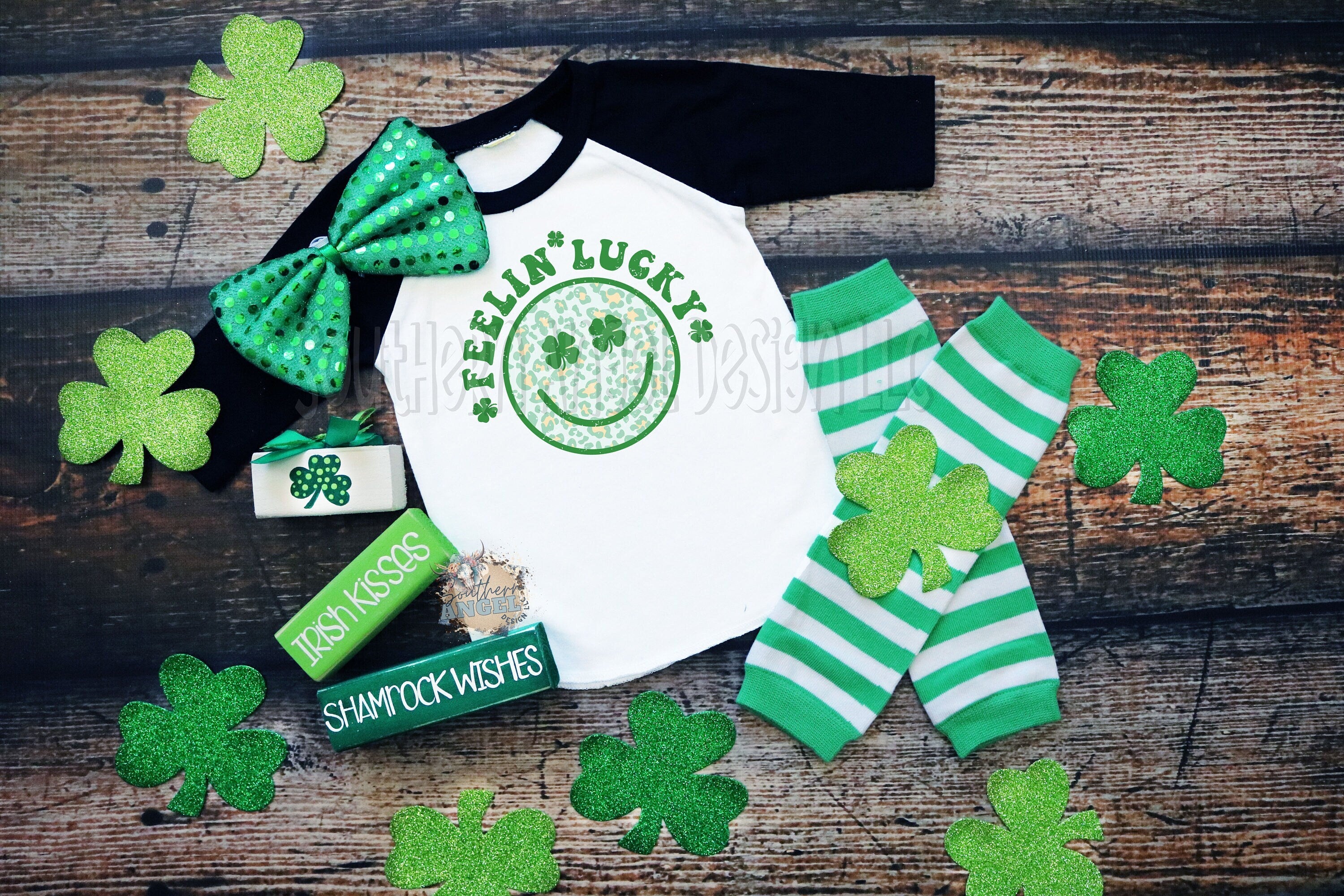 Girls St Patrick’s Day shirt, Feelin Lucky shirt, Kid's St Patrick’s Day shirt, Personalized St Patricks Day shirt, kids Irish shirt, Clover