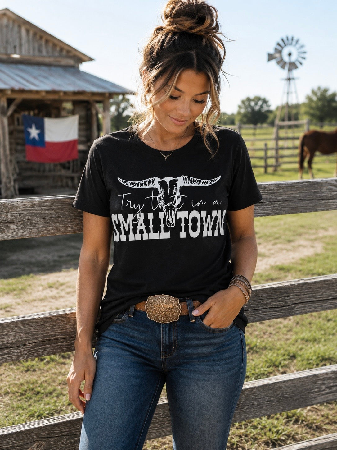 Try That In A Small Town t-shirt - Southern Angel Design