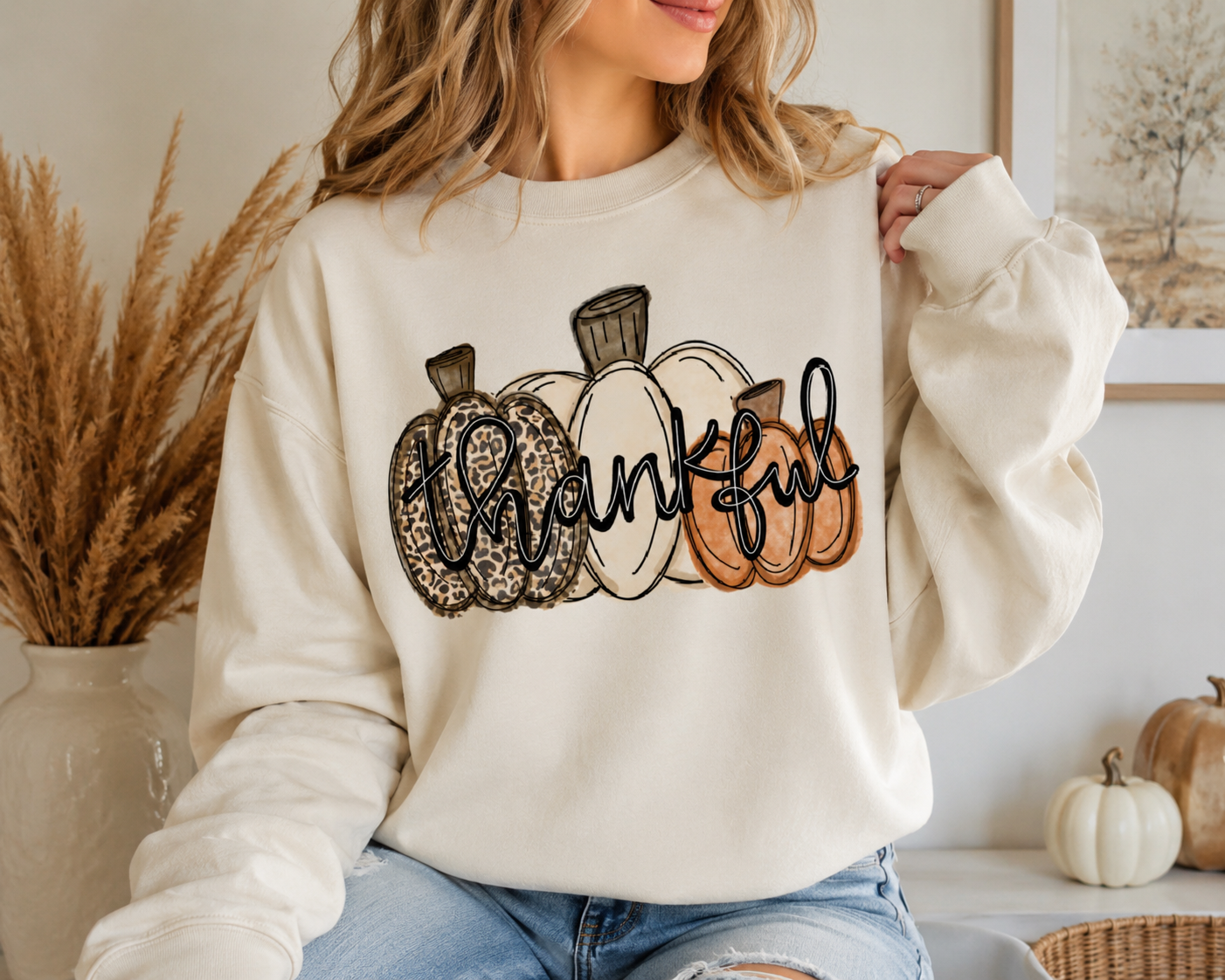 Thankful Thanksgiving Sweatshirt - Southern Angel Design