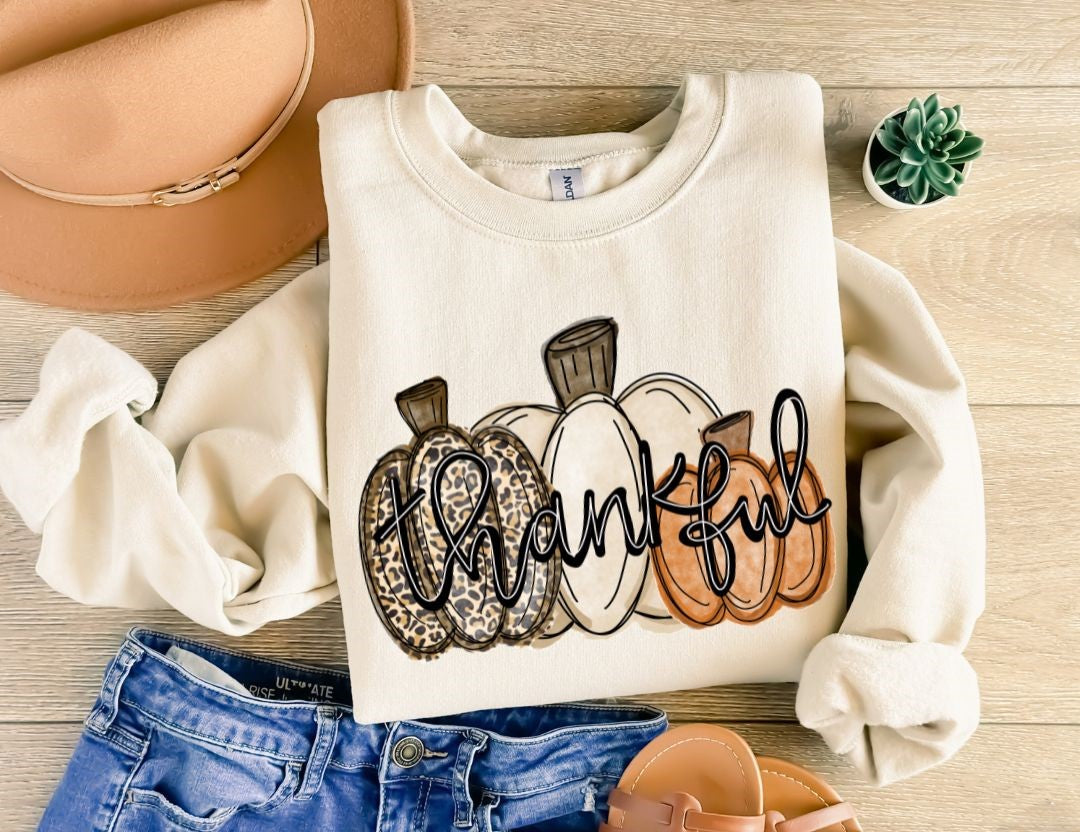 Thankful Thanksgiving Sweatshirt - Southern Angel Design