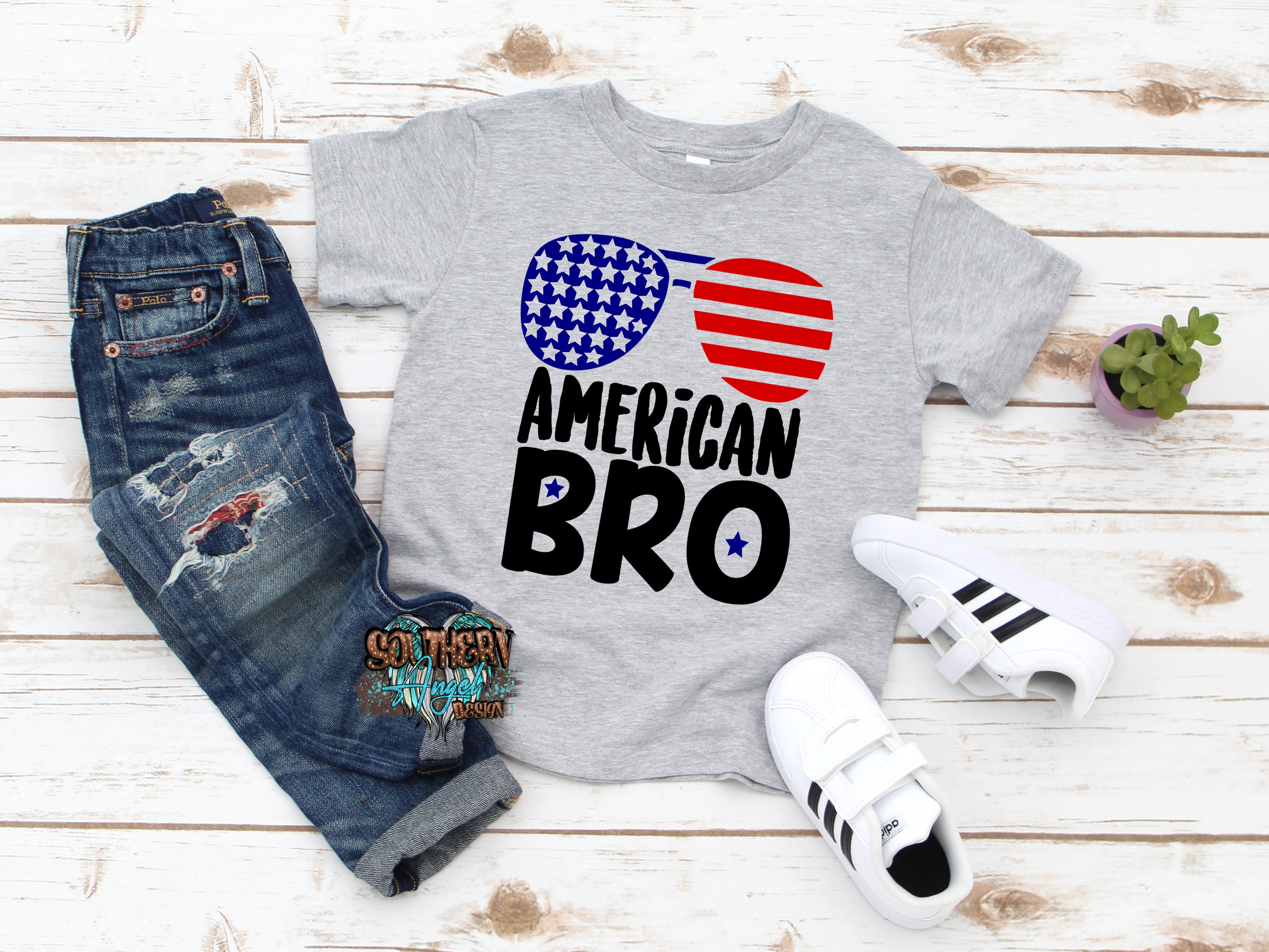 Light Gray American Bro BC-Ah3001t051.jpg american-bro Kids Patriotic