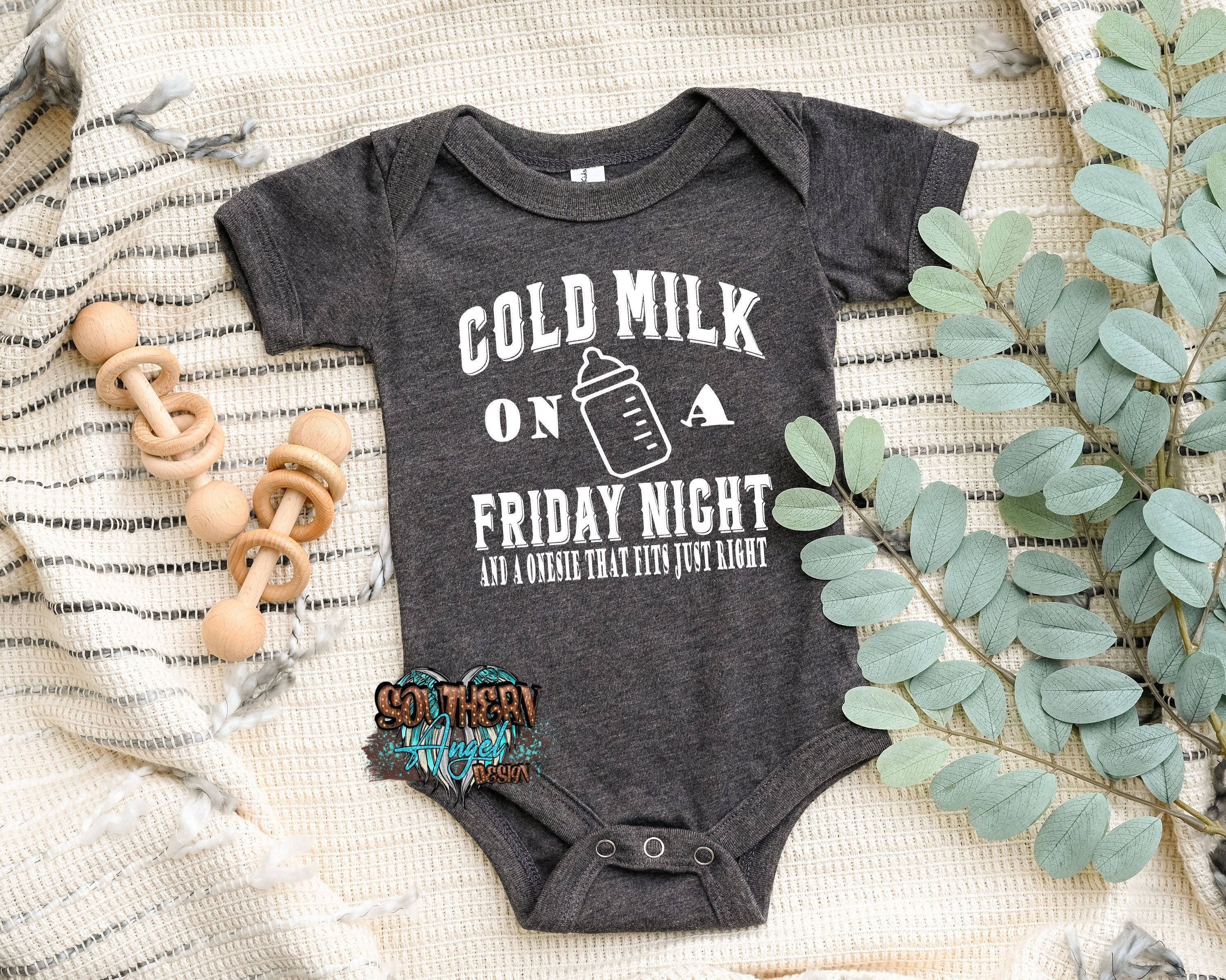 Cold Milk On A Friday Night, Gender neutral outfit, country music shirt, funny baby bodysuit, Cute baby bodysuit, Baby shower gift