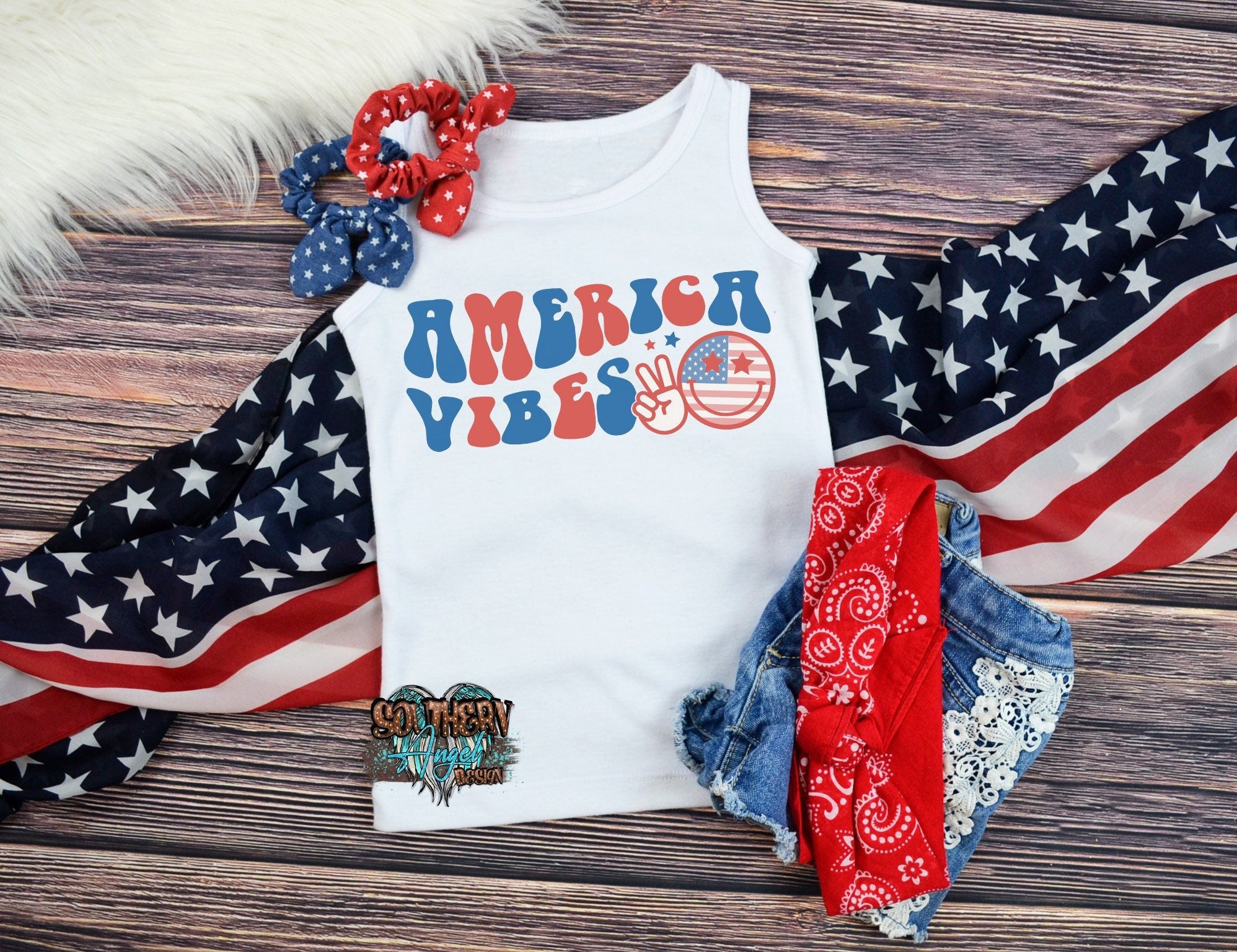 Girl’s Fourth Of July tank,  American Babe, Merica’ tank, Toddler 4th of July, USA, Red white and cute, American cutie, God Bless American
