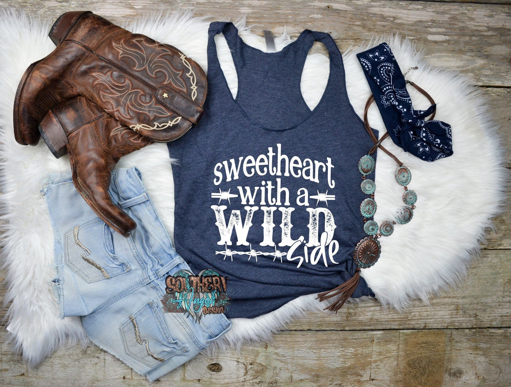 Sweetheart with a wild side tank, Country music shirt, Country Thunder, Country concert tank, Rodeo tank, Country music festival