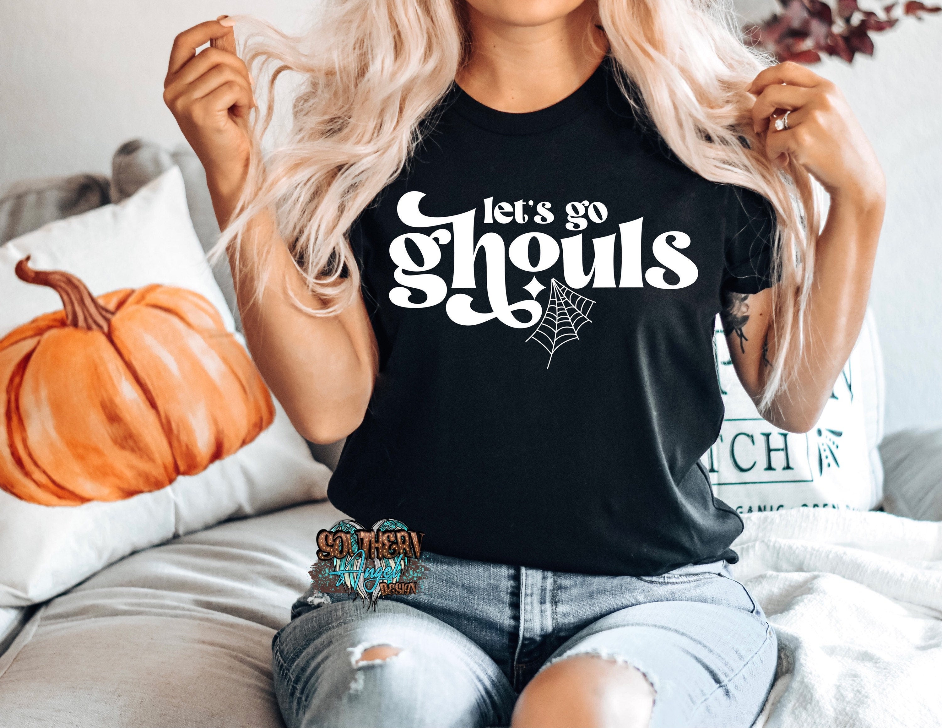 Adult Halloween shirt | Happy haunting | Let’s Go Ghouls | Women’s Halloween shirt | Ladies ghost shirt | Mama pumpkin