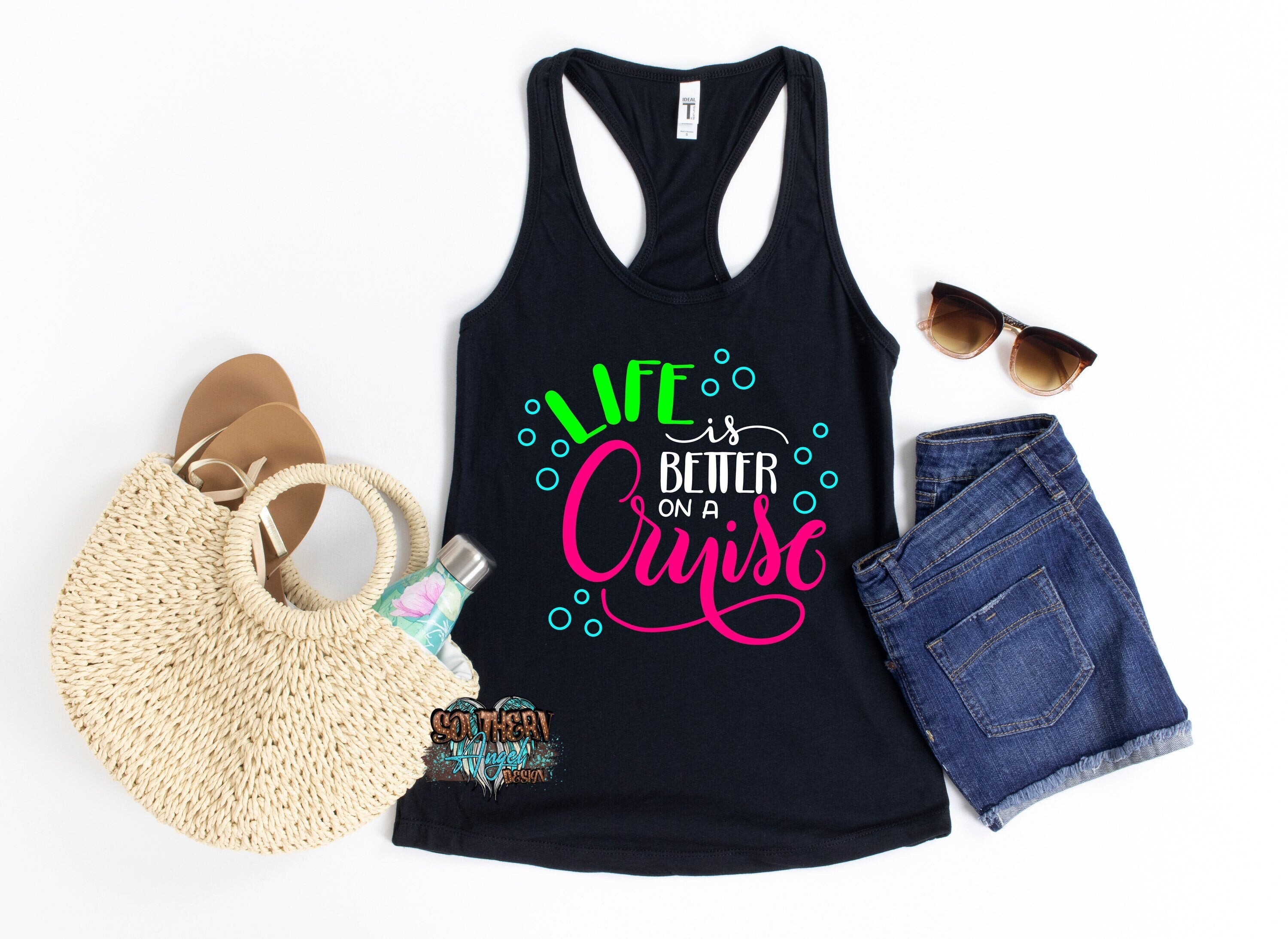 Life Is Better On A Cruise tank | Summer tank | Cruise tank top | Vacation tank | Swimsuit coverup | Beach tank | Party tank | Drinking tank