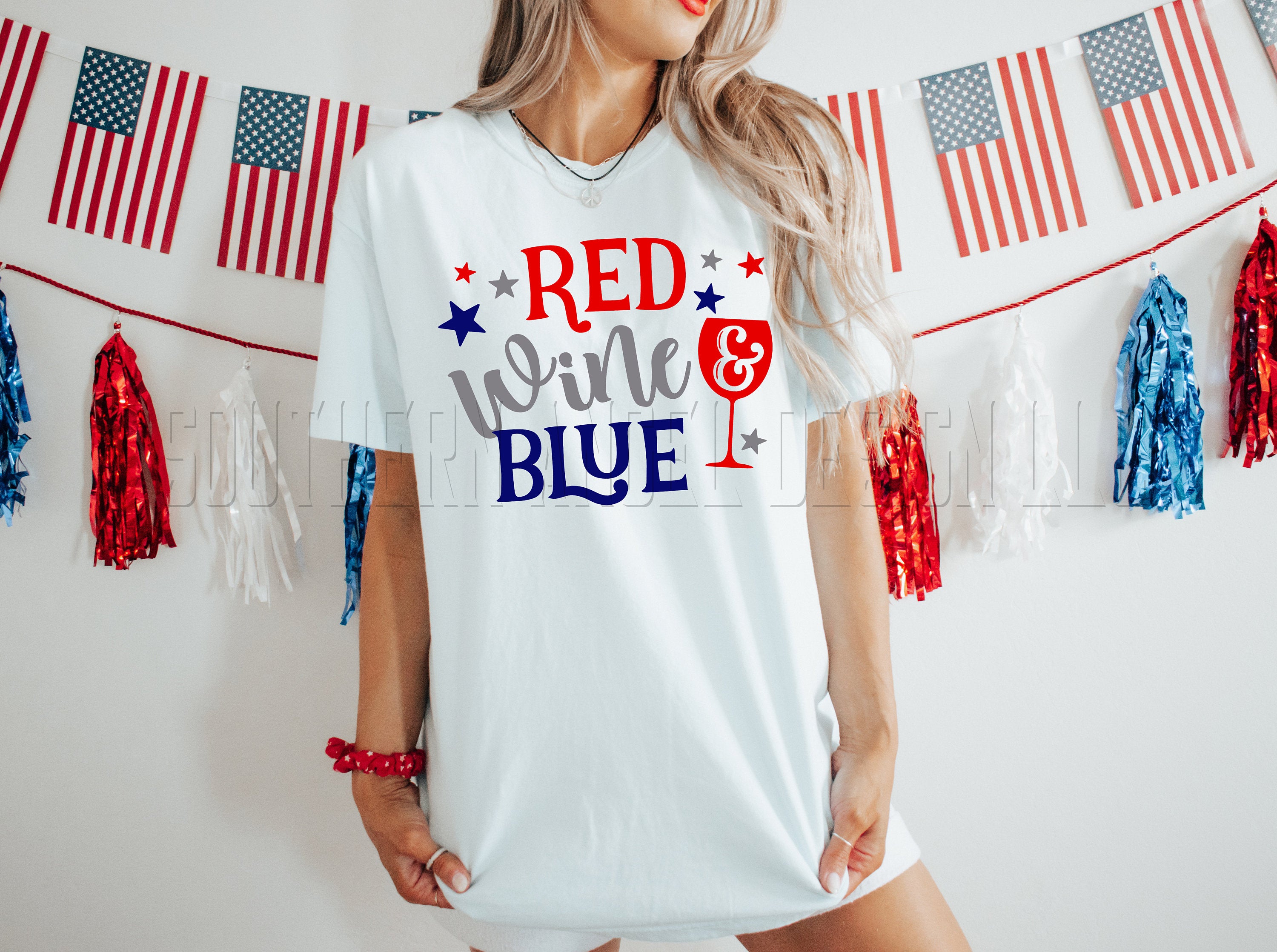 Patriotic t-shirt, Red Wine & Blue, Party In The USA Tshirt, USA, American Mama, Fourth Of July Tshirt, Marica’,