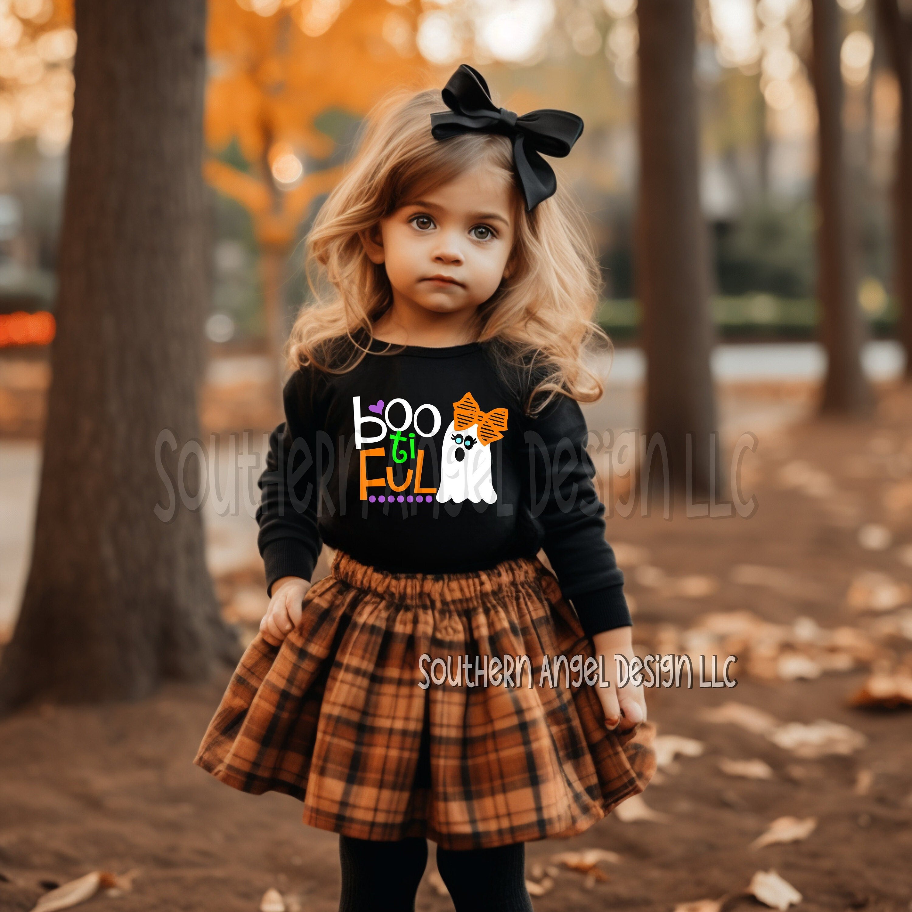 Toddler black sweatshirt with Halloween theme design