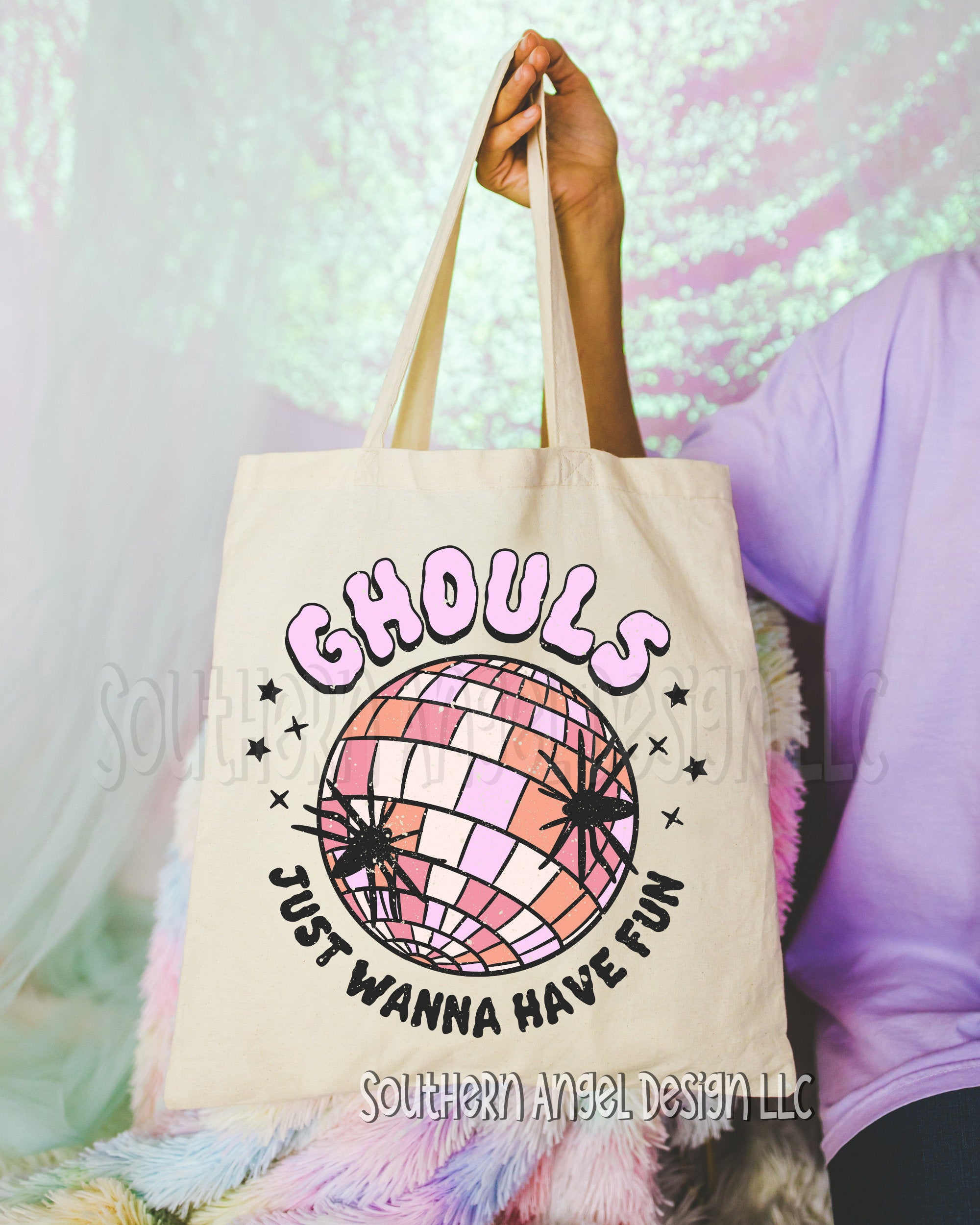 Ghouls Just Wanna Have Fun Tote Bag, Candy Bag, Halloween Tote Bag, Halloween Vintage, Fall tote, Halloween Party Tote Bag