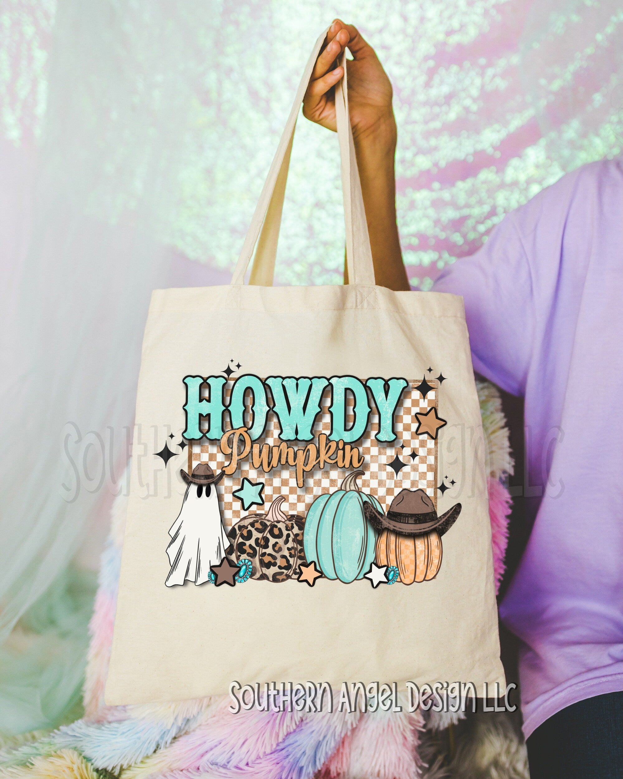 Howdy Pumpkin tote, Ghouls Just Wanna Have Fun Tote Bag, Candy Bag, Halloween Tote Bag, Halloween Vintage, Fall tote, Halloween Party Bag