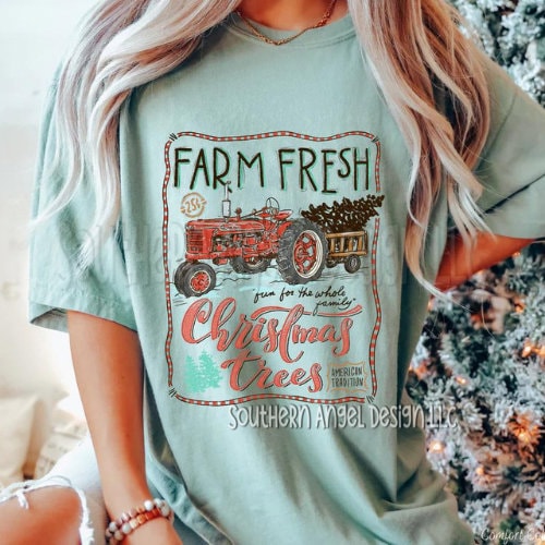 Farm Fresh Christmas Trees shirt, Adult Christmas shirts, Christmas TShirt, Shirts For Christmas, Cute Christmas Shirts, Retro Christmas tee