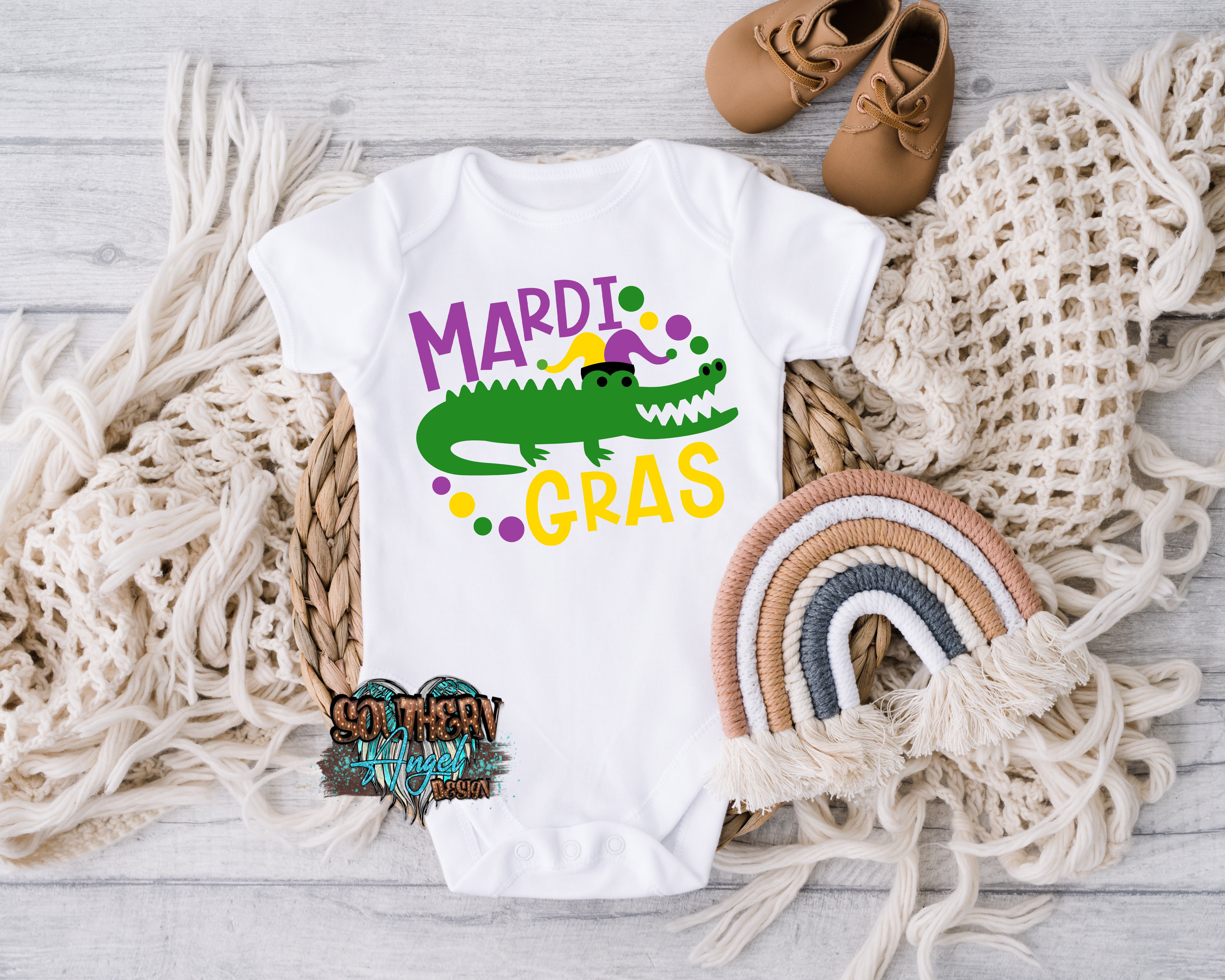Light Gray Mardi Gras Alligator image_345fa5cb-a8f7-4892-9231-990210b57598.jpg mardi-gras-alligator Kids Mardi Gras